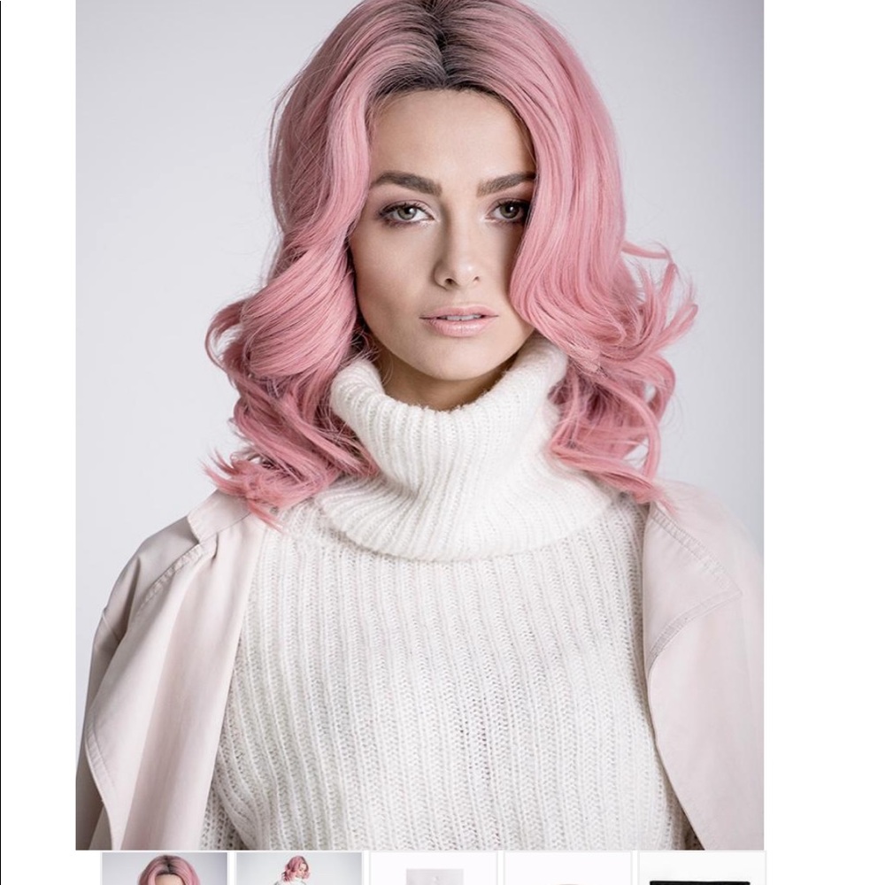Bellami Synthetic Pink Short Wig